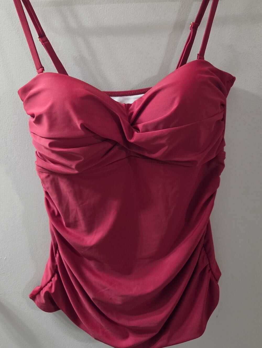 Bikinx Women’s Fuchsia Ruched Tankini Top. Sz XL New With Tag